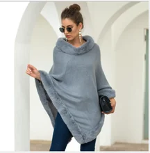 Women's sweater Cape spring and autumn winter 2020 shawl burr round neck burr hem sweater Pullover
