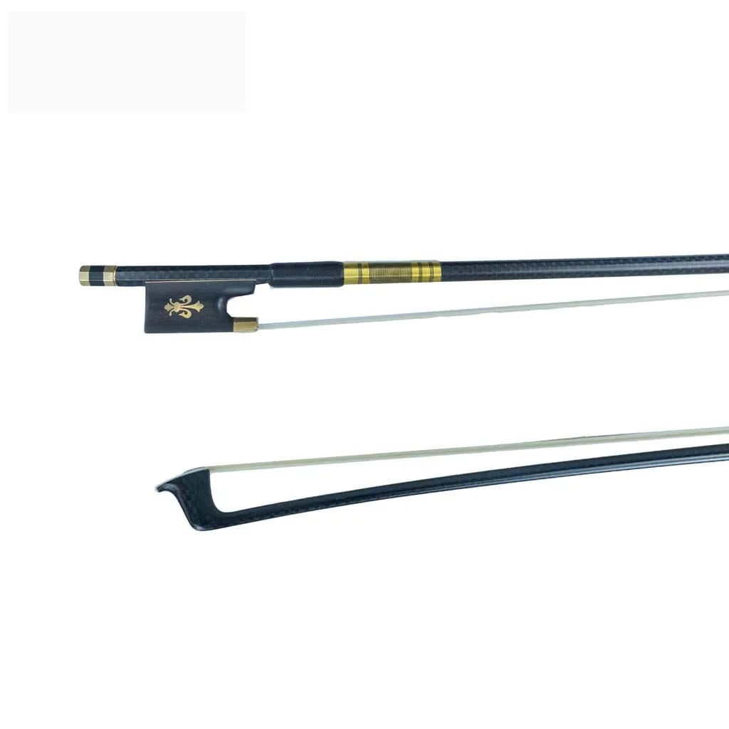 Violin Bow 4/4 Size Carbon Fiber W/ Ebony Frog Natural Mongolian Horse Hair
