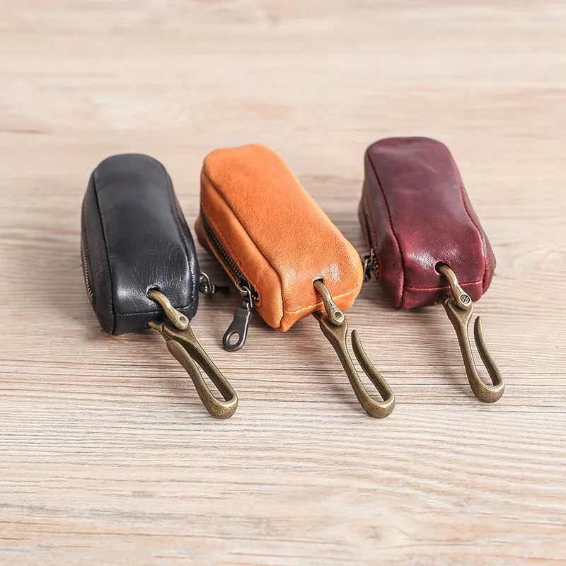 AETOO кожаная сумка для ключей ручной работы, Мужская простая маленькая сумка для ключей, кожаная женская сумка для ключей