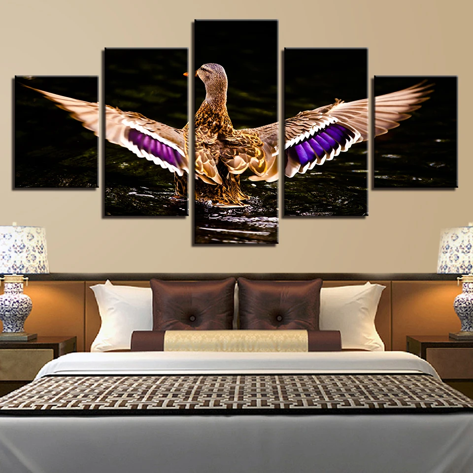 Animal Print Bird Dog Cat Lion Bear Canvas Paintings Poster Wall 5 Panel Home Decorations Living Room Abstract 9 | Дом и сад