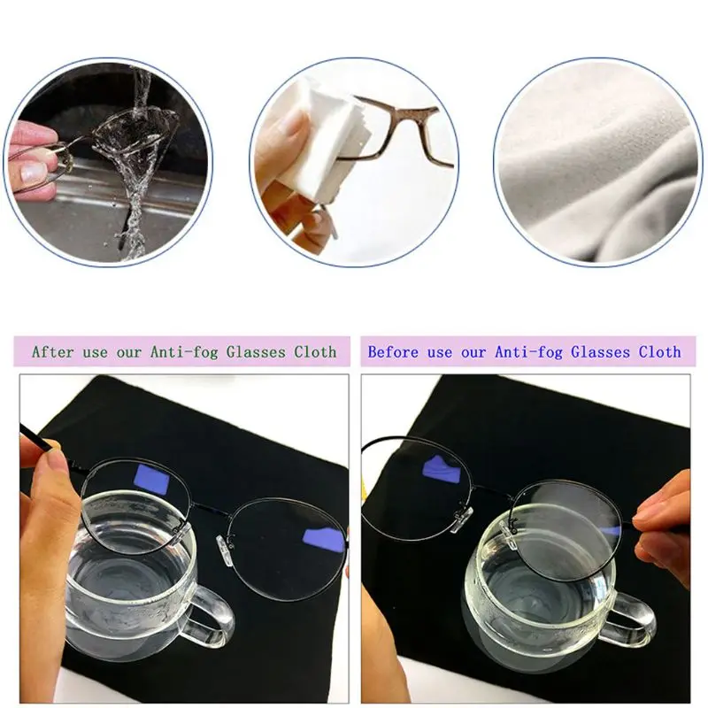 Tech Nano Anti Fog Wipe Treatment Reusable Cloth for Glasses Swim Bicyle Goggles
