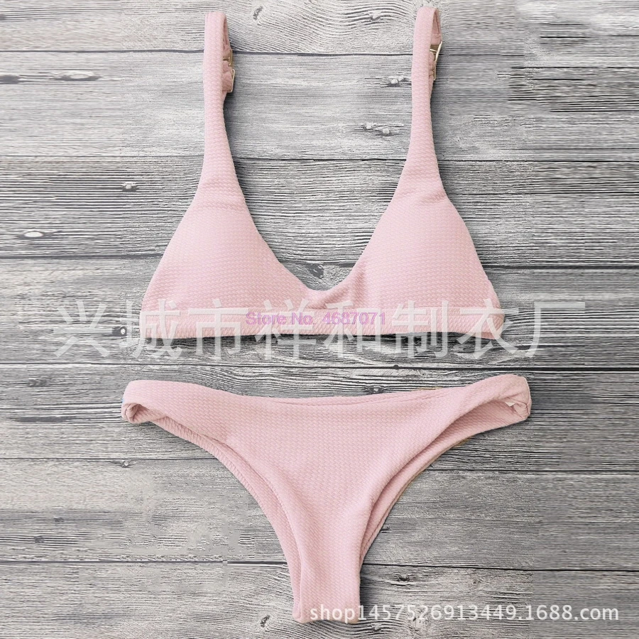 by dhl or ems 200pcs hot Sexy Bikinis Women Swimsuit Solid Bathing Swim Suit Bikini Set Swimwear Biquini Maillot | Женская одежда