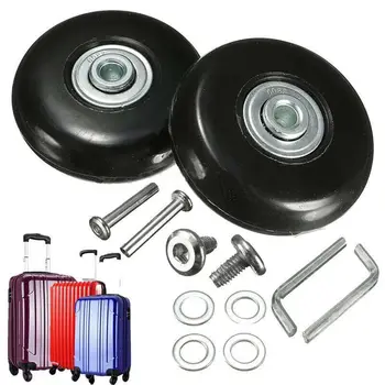 

1 Pair Luggage Suitcase Replacement Wheels Axles Rubber Deluxe Repair OD 50mm