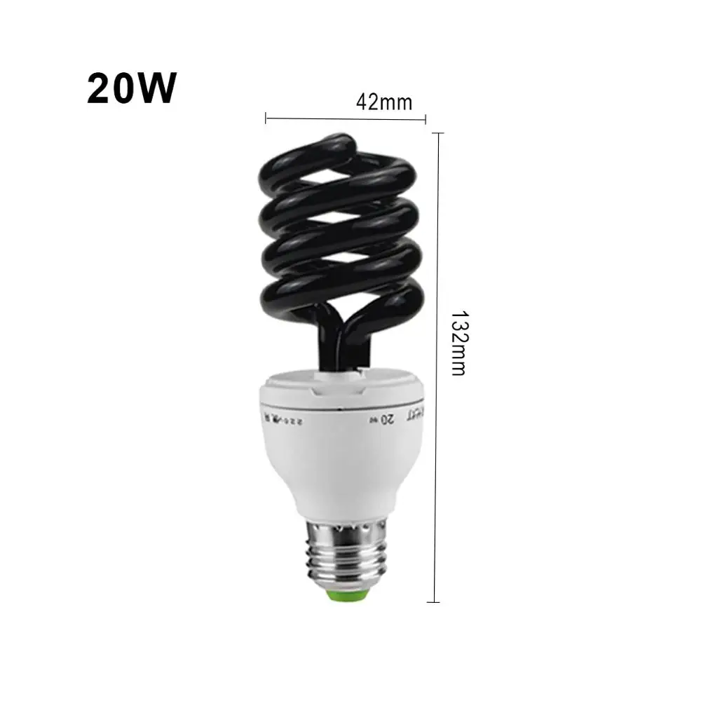 E27 220 В uv led лампы 15/20/30/36/40 Вт люминисцентные ЛАМПЫ лампочка cfl спиральные энергосберегающие черный светло-фиолетовые лампа ультрафиолетового - Испускаемый цвет: 20W