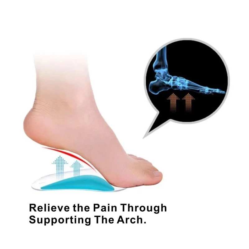 1 пара Уход за ногами массаж арки Поддержка стельки геля ПУ ортопедические Orthotic