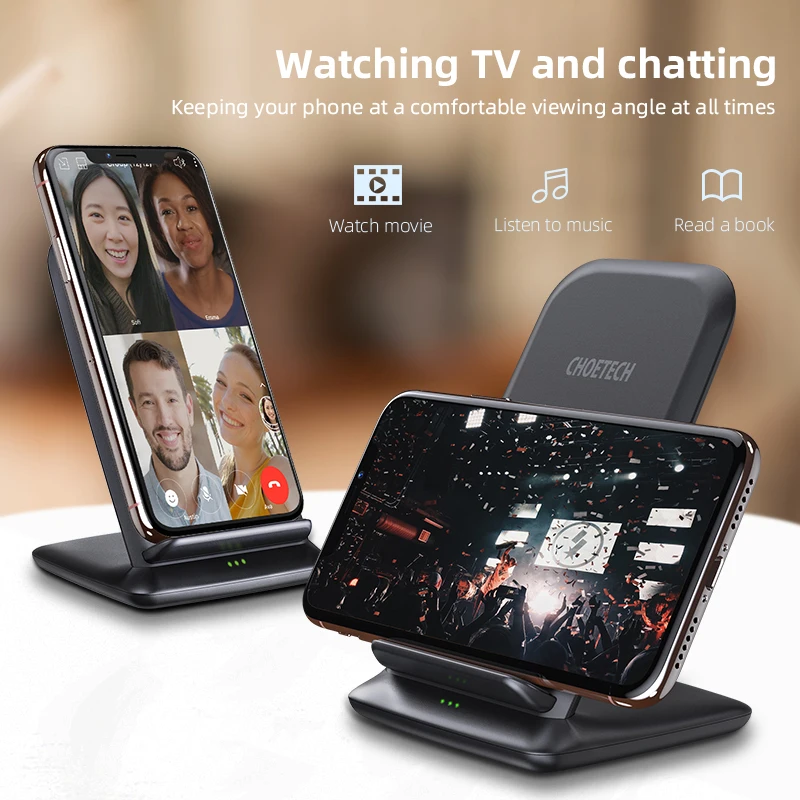 Ceny CHOETECH 15W bezprzewodowa ładowarka qi stojak na iphone a 11 Pro X XS 8 szybka bezprzewodowa stacja ładująca do ładowarki Samsung S10 S9