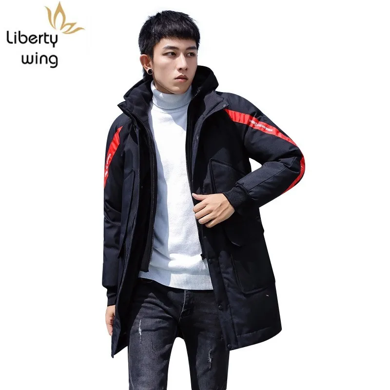

Korean Style Mens Slim Fit Long Casual Pocket Hooded Coats Male 2020 New Winter Thick Warm Outerwear Plus Size M-5XL