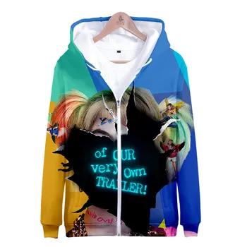 

Harley Quinn Hoodies Sweatshirts Fashion Autumn Sweatshirt Hip Hop Zipper Hoodie Ladies 3D Streetwear Pocket Jacket Brand Coat
