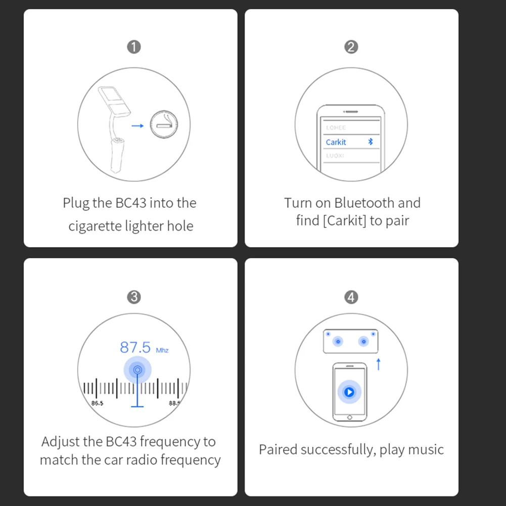 Автомобильный Bluetooth fm-передатчик, беспроводной комплект Hands Free, автомобильное зарядное устройство, mp3-плеер с 1," ЖК-дисплеем QC3.0, USB музыкальный плеер, поддержка автомобиля TF