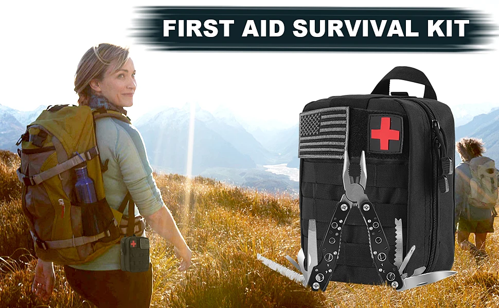 Equipamentos de Engrenagem de Sobrevivência Kits de Primeiros Kit de Sobrevivência de Emergência 32 em 1 para Caminhadas Ferramentas Socorros Tático Caça Campismo Aventuras Sos 1 High Quality Esporte e Lazer