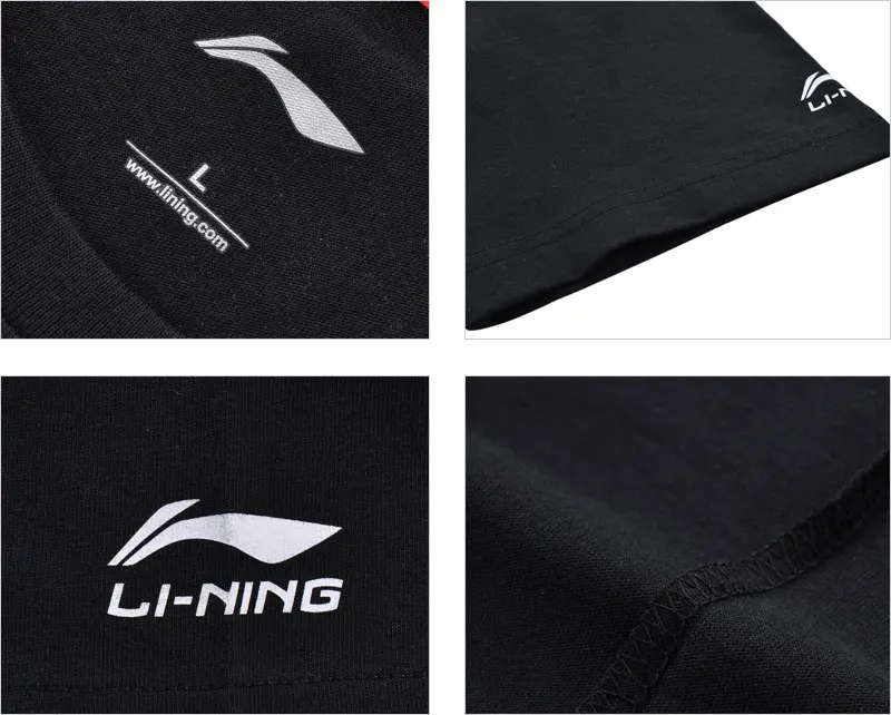 Li-Ning Мужская трендовая футболка из хлопка, Повседневная дышащая удобная спортивная футболка с подкладкой, топы AHSN183 MTS2774
