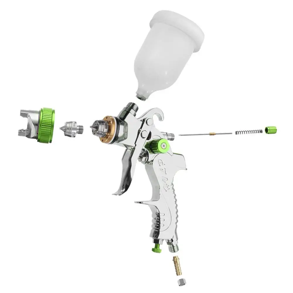 Online G2008 profesional HVLP 600ML 1,4 1,7 2,0mm boquilla neumática de aire de gravedad pistola de pintura para Auto reparación Kit de pintura