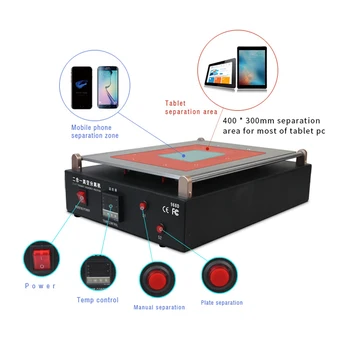 

TBK-968D 19 Inches Built-in Vacuum LCD Separating Machine Touch Glass Panel Screen Separator for iPad iPhone Table PC repairment
