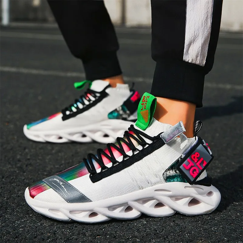 Goede Klassieke Vliegende Geweven Trend Mannen Casual Schoenen Lichtgewicht Comfortabele Demping Loopschoenen Hoge Elastische Non Slip Dragen Schoenen