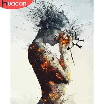 

HUACAN Paint By Number Woman Drawing On Canvas HandPainted Painting Art Gift DIY Pictures By Numbers Home Decor