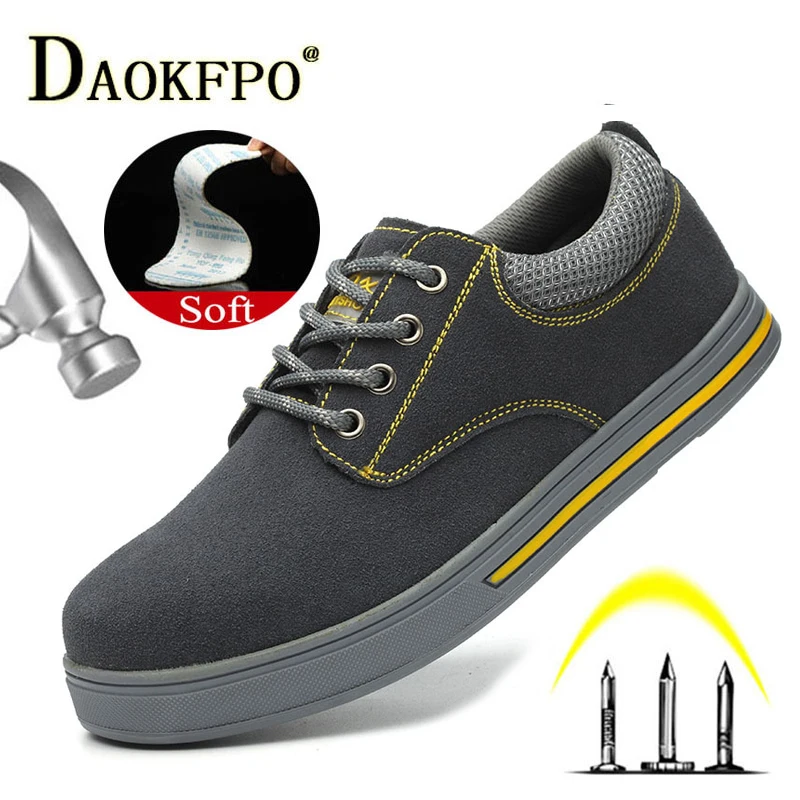 Men's Steel Toe Work Safety Shoes Casual Breathable Outdoor Sneakers Puncture Proof Boots Comfortable Industrial for Men | Обувь