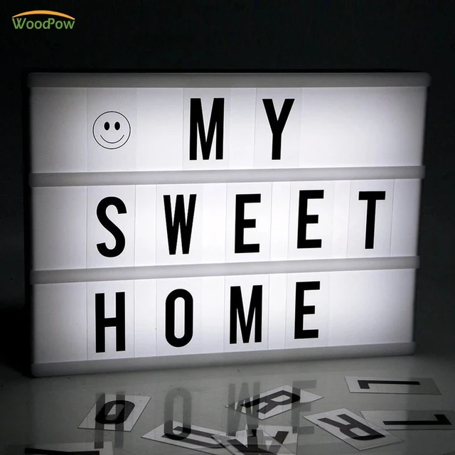 Cinema lightbox A6 size LED combination night light box lamp DIY letters  cards