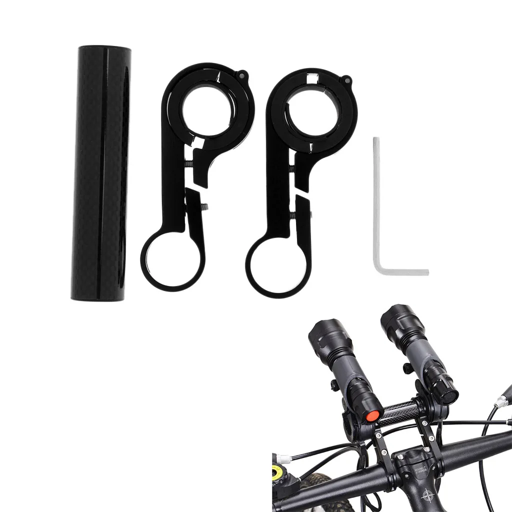 

Bike Double Handlebar Handle Bar Extender Flashlight Headlight Lamp Holder