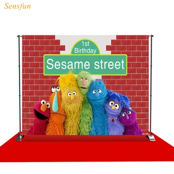 

LEVOO photographic background sesame street brick wall Elf cartoon photocall photobooth studio photography backdrop