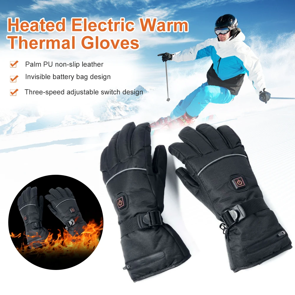 

Three-speed Thermostat Electric Heating Gloves Warm Ski Gloves For Skiing Motorcycle Snowboarding Biking Hunting