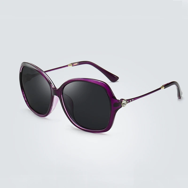 Simple Sunglasses Black Polarized Glasses Women Classic Diamond Craft Vintage Polaroid Lenses UV400 Driving Travel Essential
