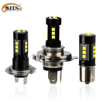 

OKEEN 1pcs H4 H7 LED Headlight Bulbs 15SMD 3030 Car Fog Light Super Bright LED Auto Lamp H11 9005 9006 H8 H9 12V White Fog Lamp