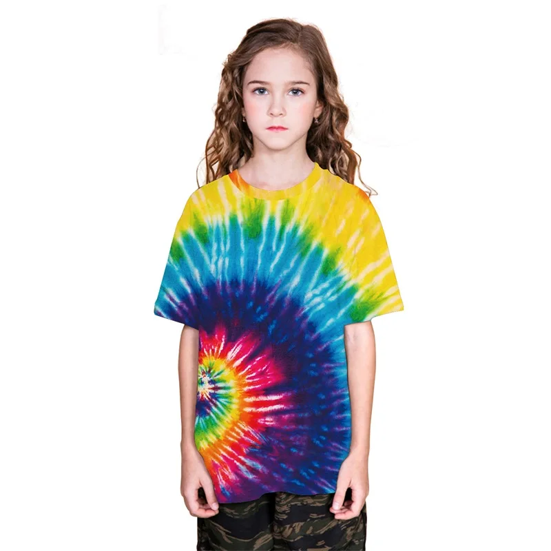 TB100088 LEAPPAREL/Летняя футболка с 3D принтом для мальчиков и девочек Модная Детская уличная одежда с короткими рукавами и круглым вырезом топ с рисунком, футболка, детская одежда - Цвет: TB100088