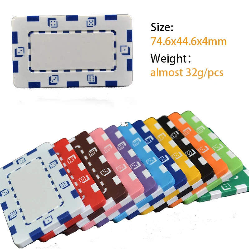 Poker chips ABS Square Texas Hold'em Poker Chips Set Casino Metal Coins 10PCS/LOT