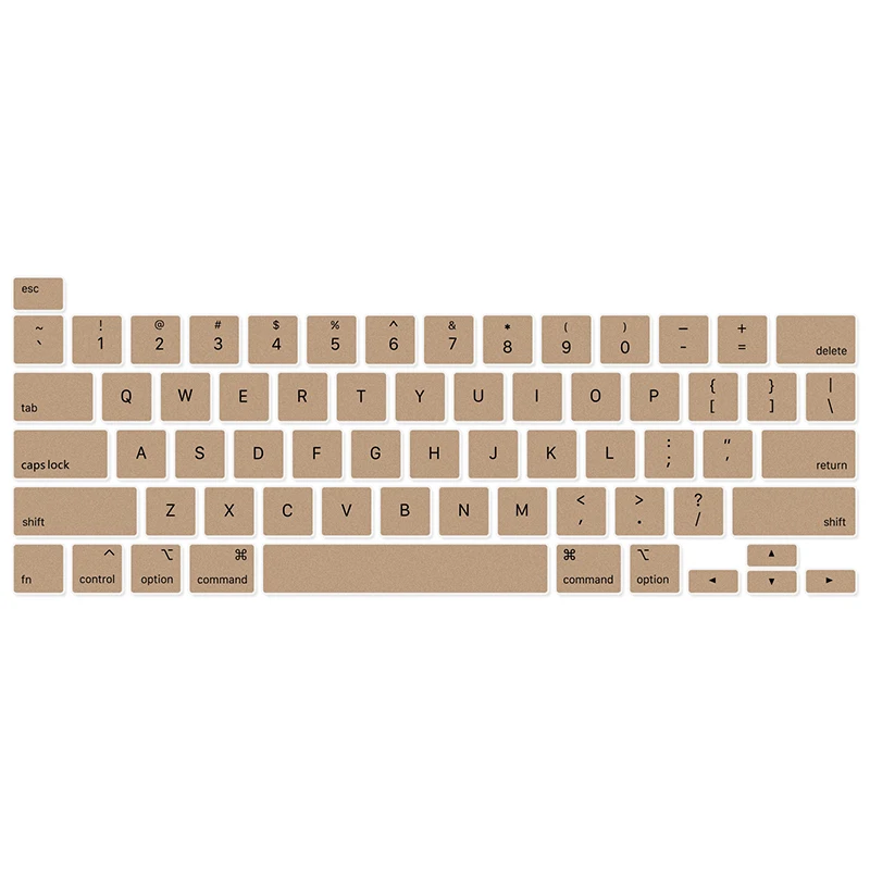HRH цветная силиконовая английская клавиатура, кожный чехол для MacBook New Pro 16 дюймов с сенсорной панелью и сенсорным ID A2141 - Цвет: Tyrant Gold