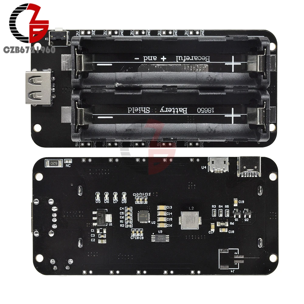 2X18650 литиевая Защита аккумулятора V8 USB 3V 5V литий-ионная батарея зарядное устройство плата мобильный Банк питания Модуль расширения для Arduino ESP8266