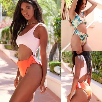 

US Women's One Piece Bikini Push Up Padded Bra Swimsuit Bathing Suit Beachwear