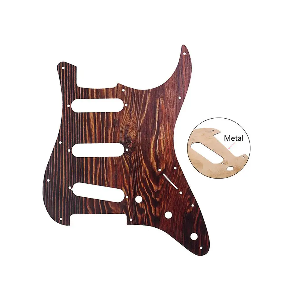 Electric Guitar Pickguard Copper Material Wood Texture Single Pick Guards Boards Musical Instrument Accessories | Спорт и