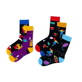 

1 Pair Women Socks Cotton Funny Female Men Colorful Socks Art Lovey Socks for Lover 36-43EUR