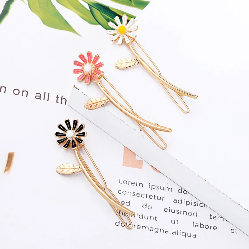 F.J4Z Hot Fashion Hair Clips for Women Designer Enamel Eye Flower Hairgrips Ins Girls Hair Jewelry Accessories Palillos del pelo