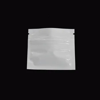 

200pcs/lot 7.5x6cm White Aluminum Foil Zipper Zip Lock Packaging Bag Heat Sealable Mylar Foil Bag for Snacks Sugar Nuts
