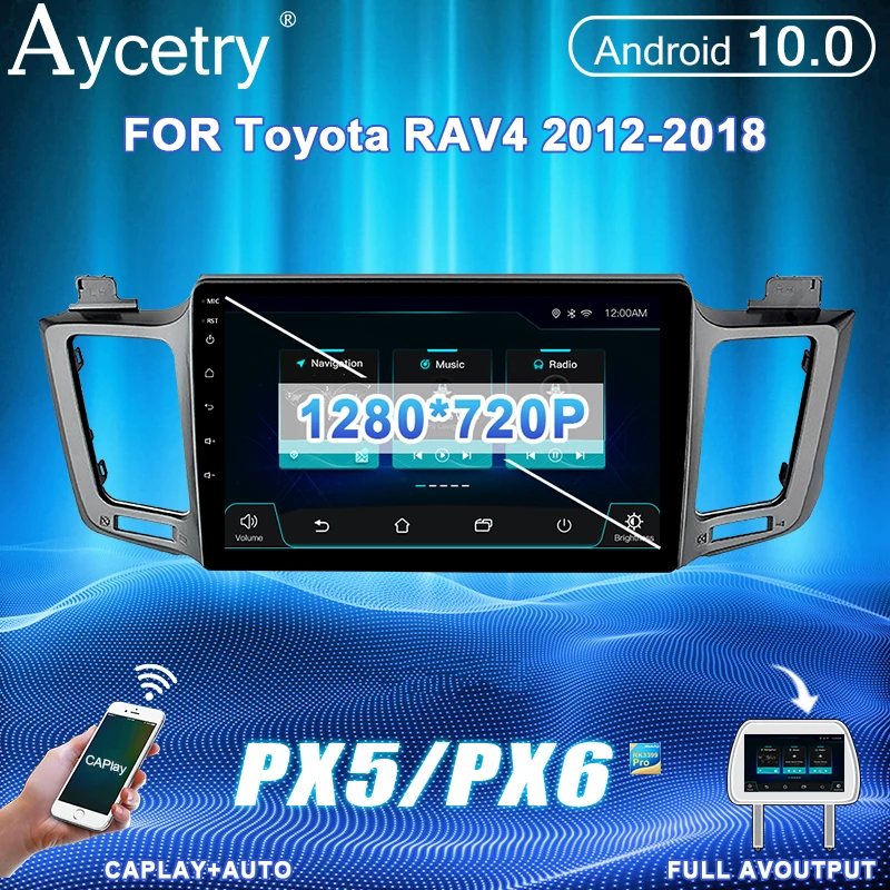 магнитола 2 din андроид Android 10 автомагнитола радио PX6 для Toyota RAV4 2013 2018