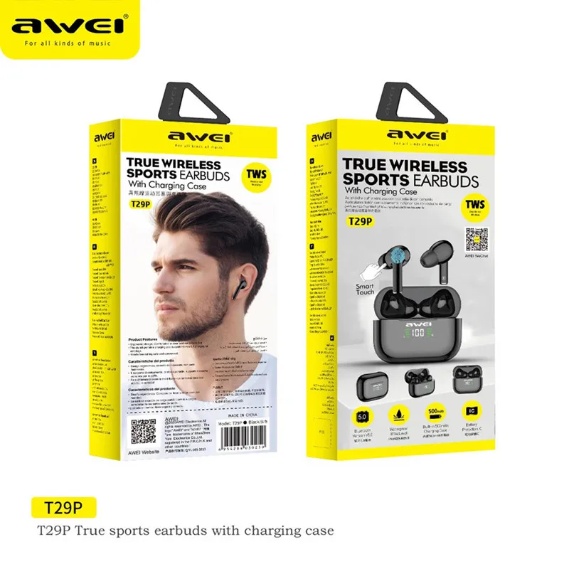 Awei T29P TWS Bluetooth Earphones With 