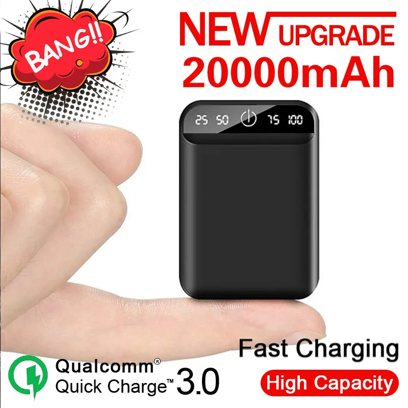 20000 мАч Ni Power Bank портативное USB зарядное устройство Внешний аккумулятор Pover для Iphone