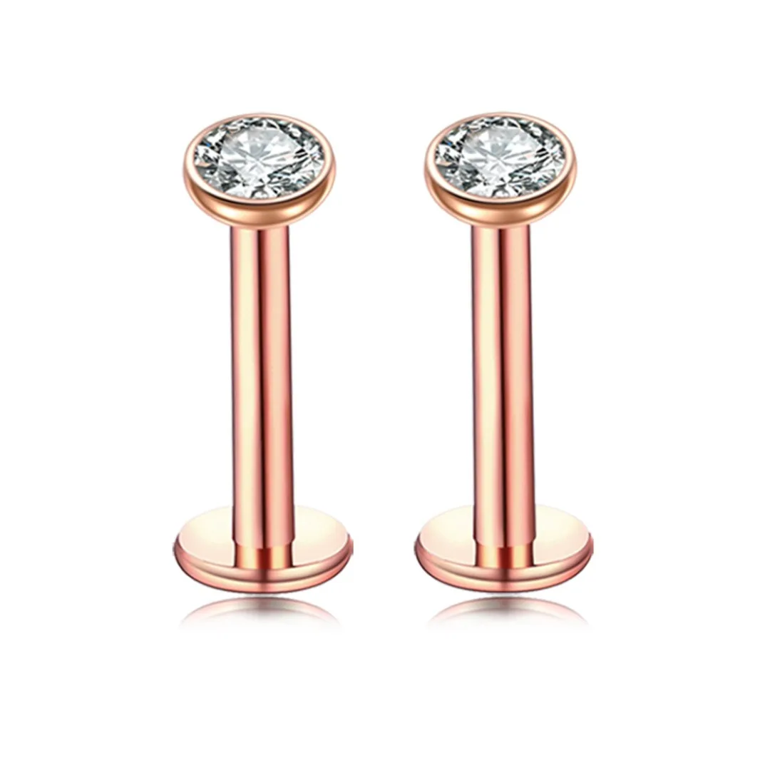 Zircon Crystal Labret Lip Piercing Jewelry For Women Men Punk Sexy Star Heart Stainless Steel Piercing Ear Cartilage Tragus