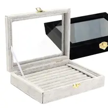Бархатная деревянная серьга, кольцо, держатель для ювелирных изделий, коробка для колец, лоток для хранения ювелирных изделий, коробка для ювелирных украшений, органайзер, коробки для хранения