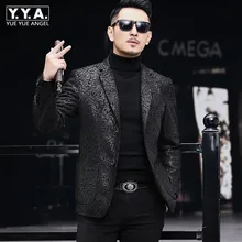 Модный деловой Мужской приталенный пиджак из овечьей кожи, пиджак для банкета, вечерние, новинка, в полоску, с принтом, из натуральной кожи, пиджак, пиджак