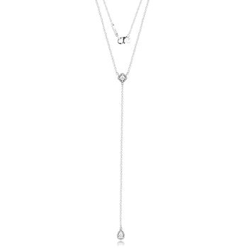 

CKK Silver 925 Jewelry Geometric Shapes Y-Necklace For Women Gift Original Sterling Silver Pendant