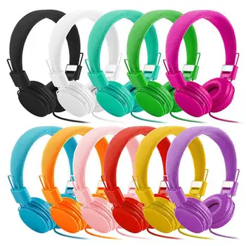 

Kids Wired Ear Headphones Stylish Headband Earphone with Flexible Micro–Arc Inline Adjustable Volume for Online Chat Gaming