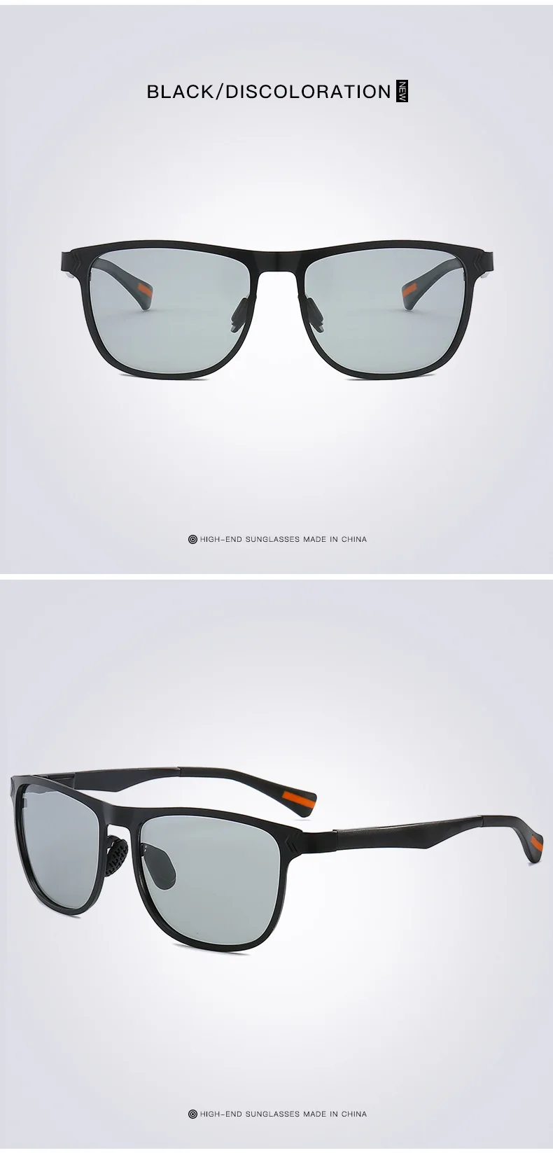 AIELBROP Potochromic Sunglasses Men Polarized Chameleon Glasses Male Change Color SunGlasses Day Night Vision Driving Eyewear
