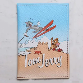 

Travel Accessories Cartoon Mouse & Cat Passport Holder PU Leather Travel Passport Cover Case Card ID Holders 14cm*9.6cm