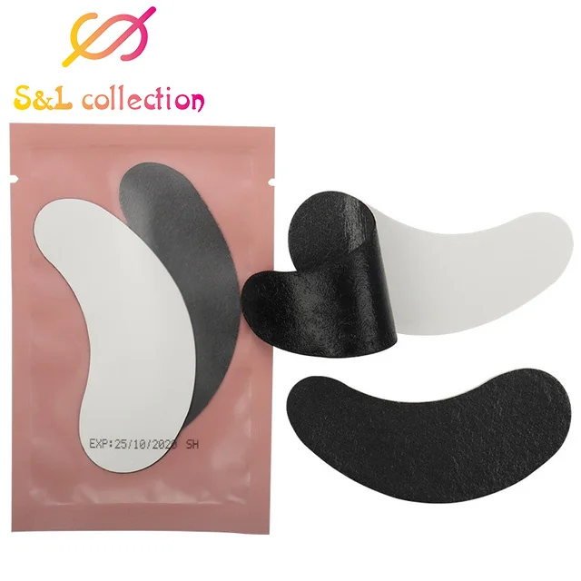 Eyelash Extension Paper Patches Grafted Eye Stickers Eyelash Under Eye Patch Eye Skin Care Hydrogel Eye Patch - Color: pink black