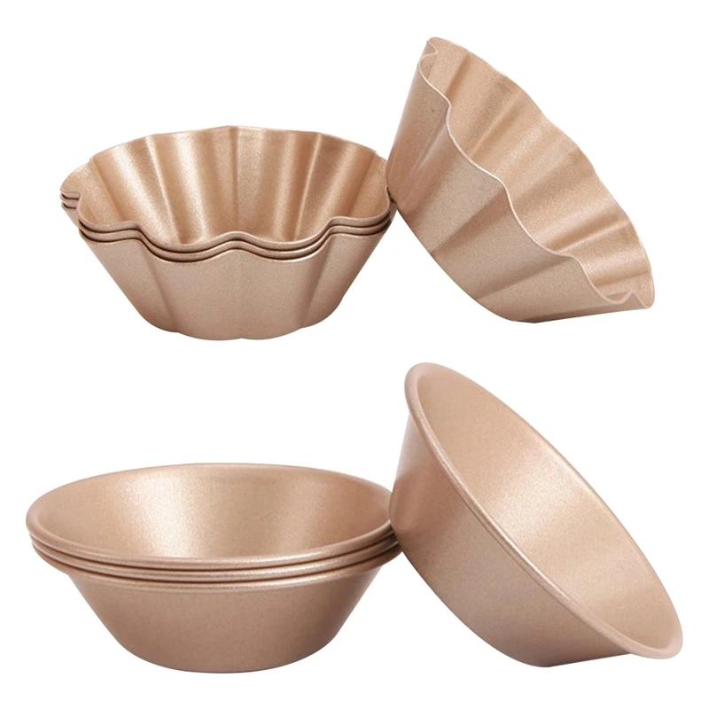 

Tart Pan Quiche Pan Pie Tartlet Fluted Round Muffin Cake Mould Mini Non Stick Carbon Steel 3 Inch Set of 8Pcs Cupcake Baking Mol