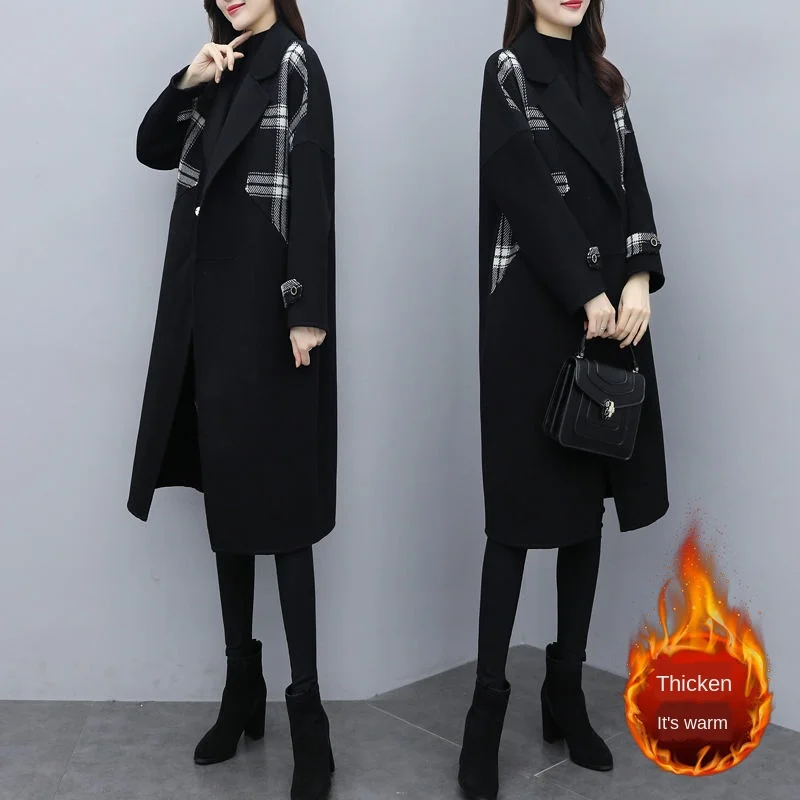 

2020 new woolen coat mid-length loose Korean style large size woolen coat loose and thin woolen coat women