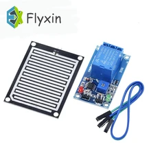 1 módulo do sensor de água pcsrain + dc 5 v 12 v módulo de controle relé sensor de chuva água raindrops módulo de detecção para arduino kit robô(China)