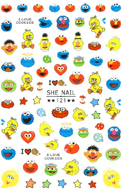 Знаменитый Мультфильм цыпленок ногтей наклейки для маникюра украшения наклейки для дизайна ногтей наклейки клей для Фольга для перевода на ногти - Цвет: SHE-121